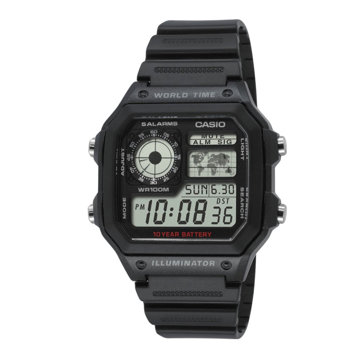 Casio AE 1200WH 1AVEF Heren horloge - 42.1 mm