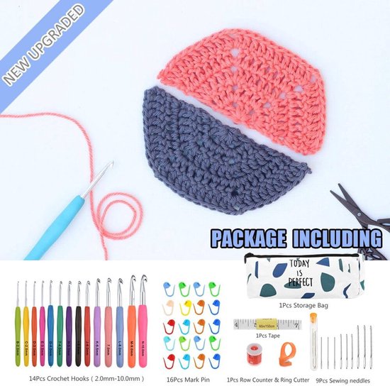 IMPERATORIS® Creative Haakpakket/Haken pakket 14 stuks - Inclusief Breinaalden - Voor Volwassenen en Beginners van IMPERATORIS® — afbeelding 4
