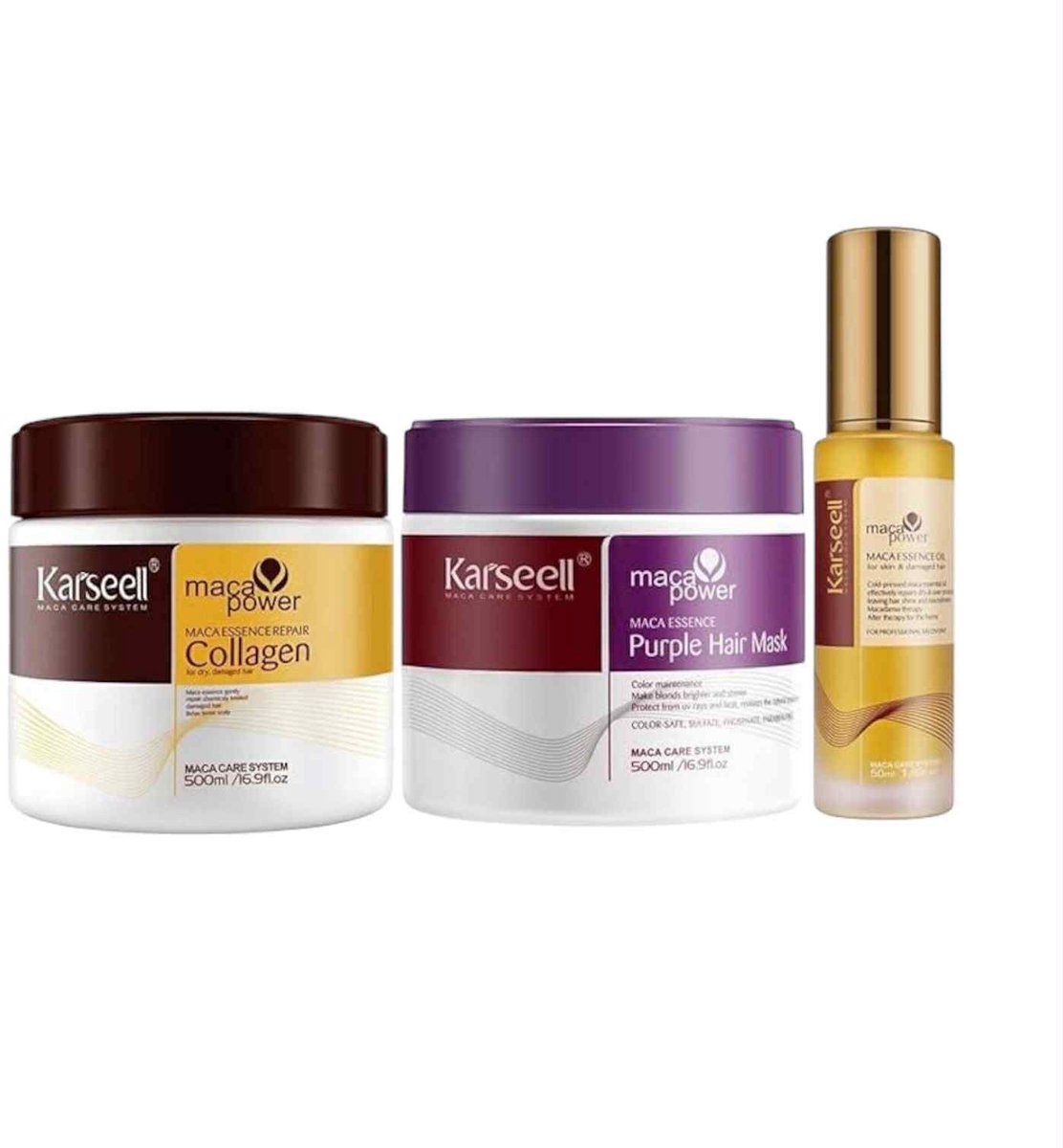 Karseell Collagen Haarmasker + Purple Haarmasker + Arganolie Voordeelbundel