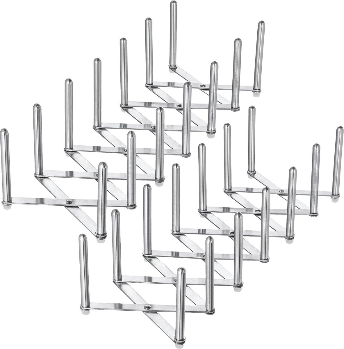 Multifunctionele en Verstelbare RVS Steelpan Deksel Organizer Set van 2