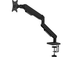DESQ® Monitor Arm met Gasveer - 17-32 Inch - Quick Release VESA - Bureauklem + Bladdoorvoer - Zwart