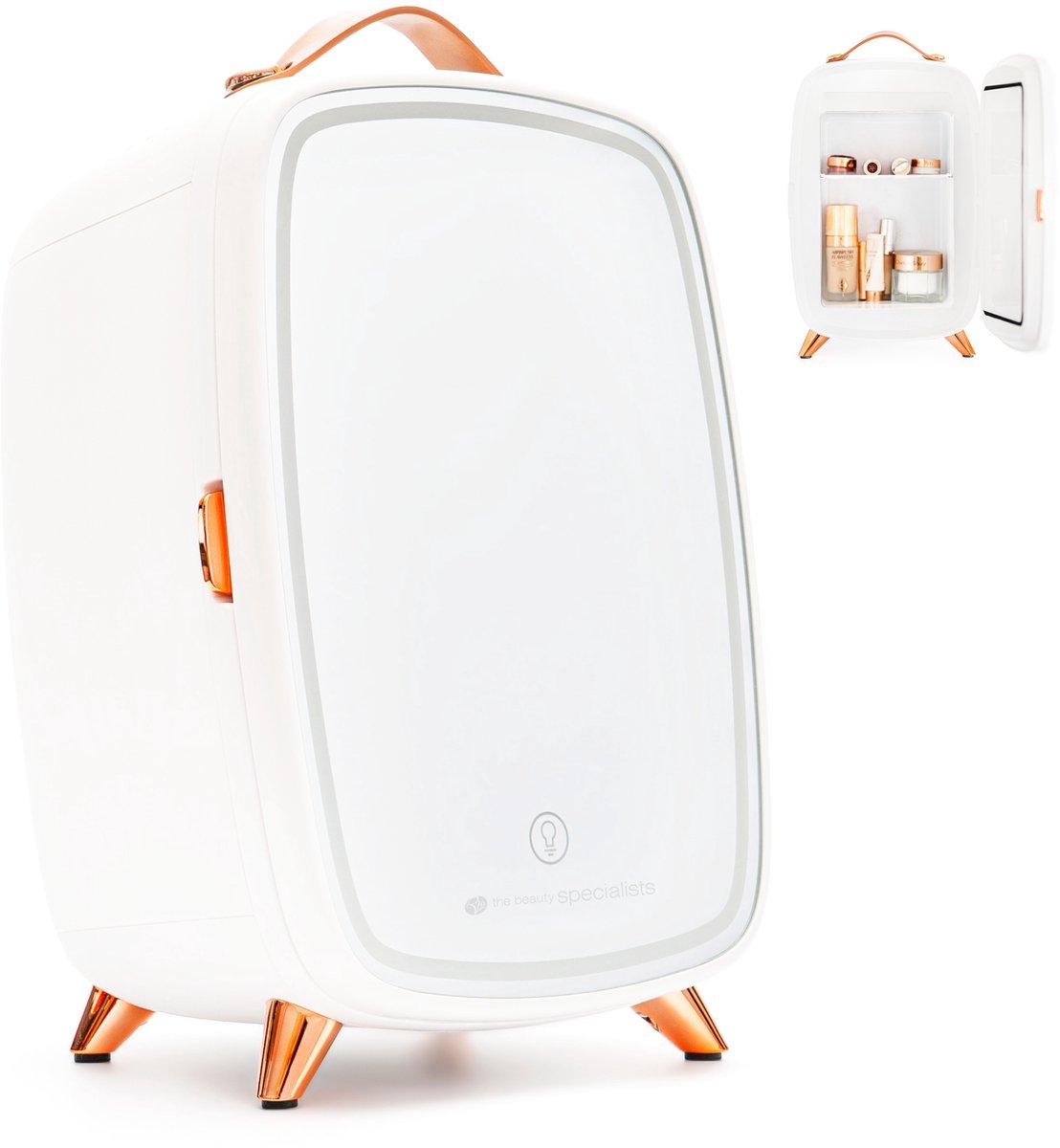 Rio FRBL - Skincare beauty Fridge - Make-up Koelkast - mini koelkast - met Spiegel & dimbare LED verlichting - 6 liter