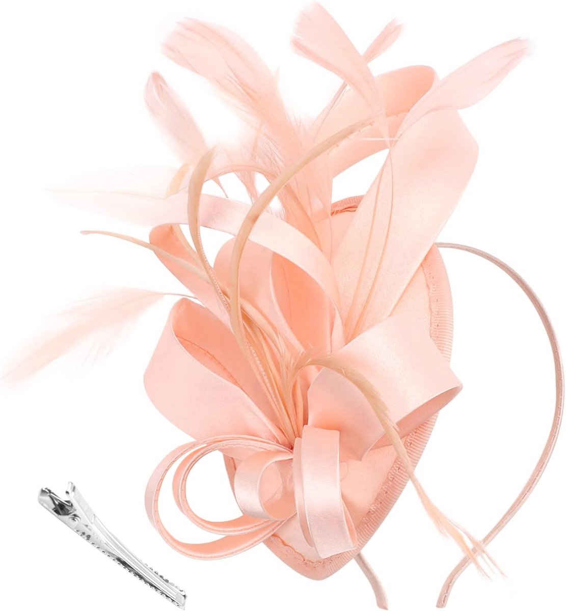 Fascinator Hoed met Linten en Veren voor Feestelijke Gelegenheden