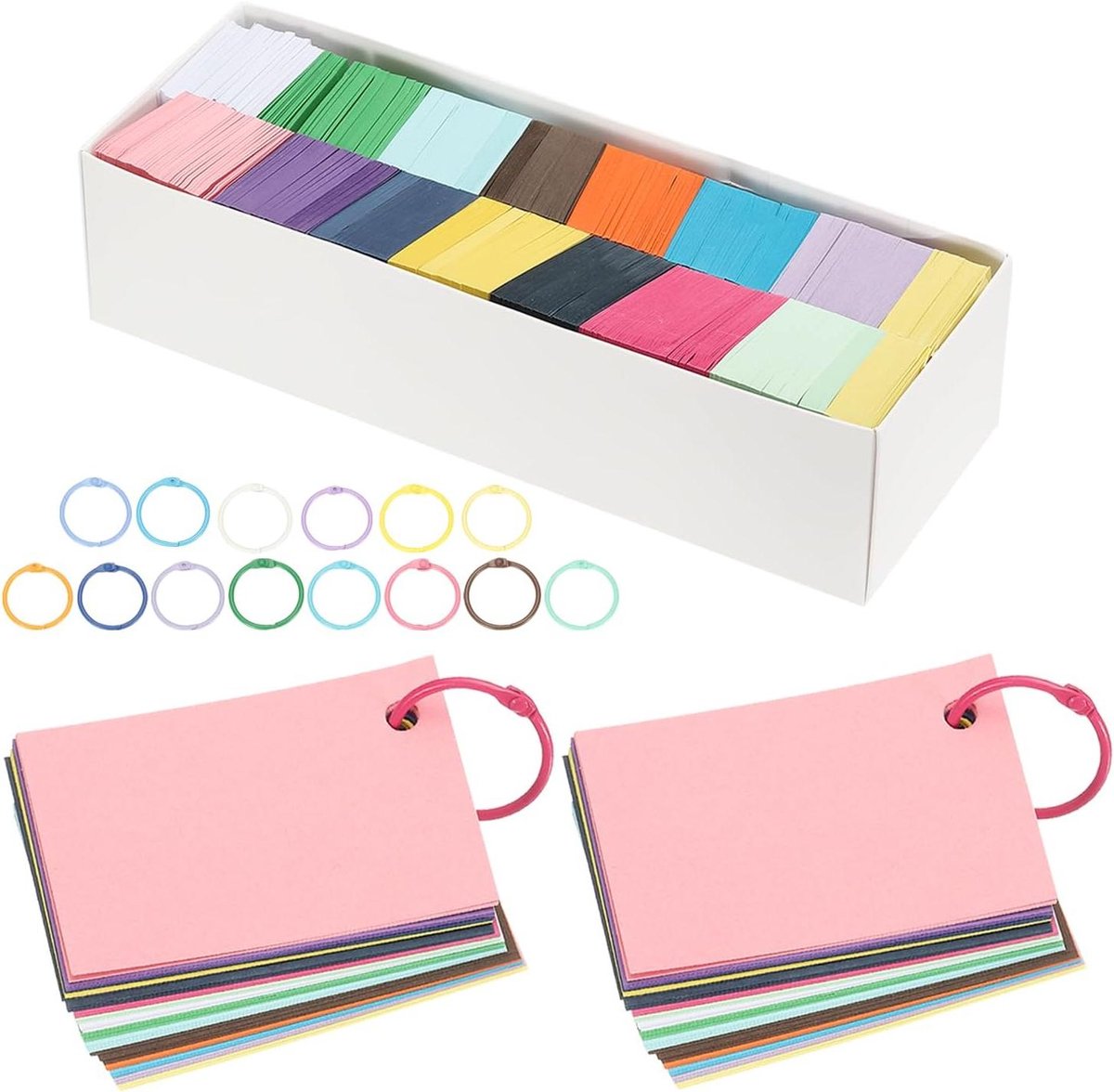 Papieren-visitekaartjes- blanco- indexflitskaarten- mini- DIY Craft Scrapbooking- Notitiekaart- Multicolor 7,6 cm x 5 cm, 3000 stuks, kleine, Woorden, Tags, Bericht.