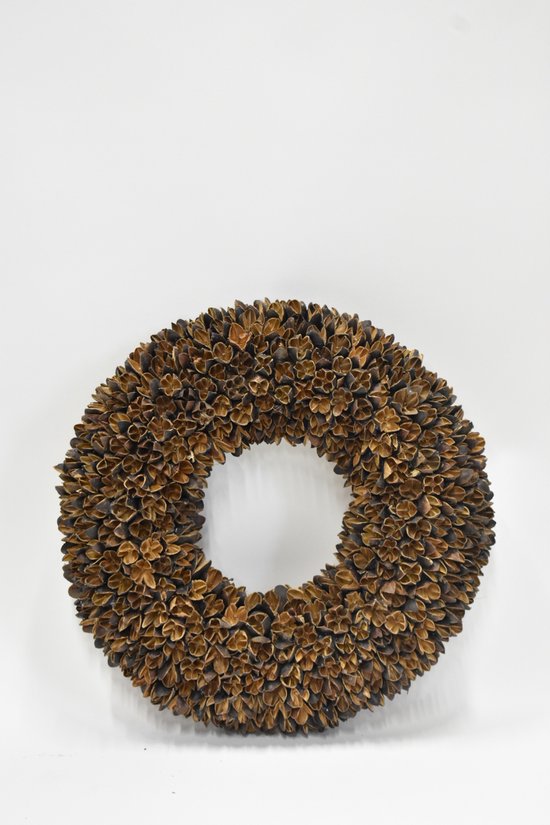Krans Ø 40 cm Bakuli / beukennootjes Naturel / bruin - Krans beukennootjes Naturel bruin - Landelijk Sober robuust