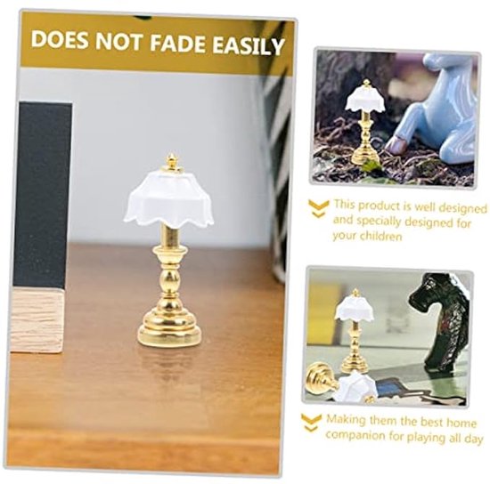 Poppenhuis tafellamp set van 6 stuks, poppenhuis staande lamp, zijlamp, poppenhuis verlichtingsarmaturen, mini staande lamp, smeedijzeren mini olielamp van Merkloos — afbeelding 4