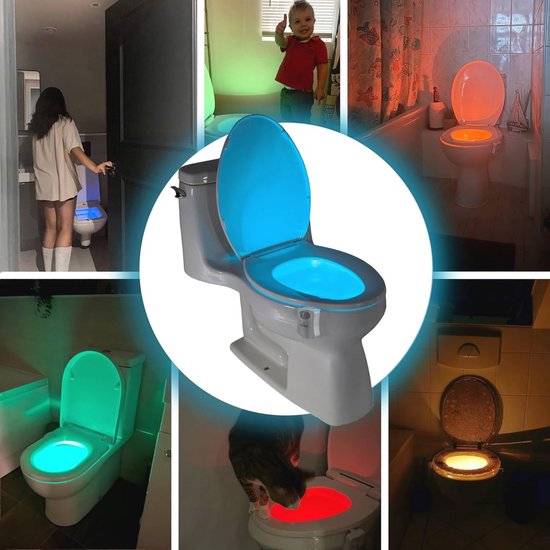 Decoratief Nachtlampje Met Bewegingssensor Voor Op Het Toilet - LED Badkamerverlichting Ideeën Voor Cadeaus van Gadgy — afbeelding 2
