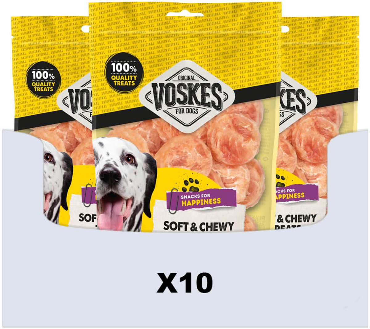 Voskes Hondensnacks Kip Schijfjes - 10 x 100 gr - Voordeelverpakking