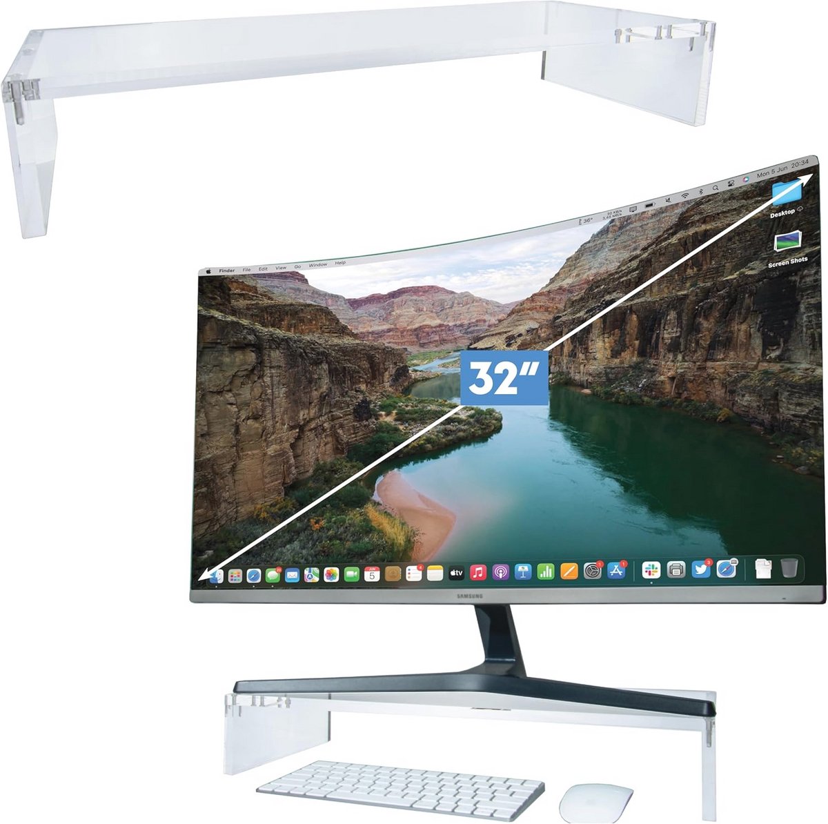 Monitorstandaard met 8,9 cm verhoging - Organiseer uw werkruimte efficiënt