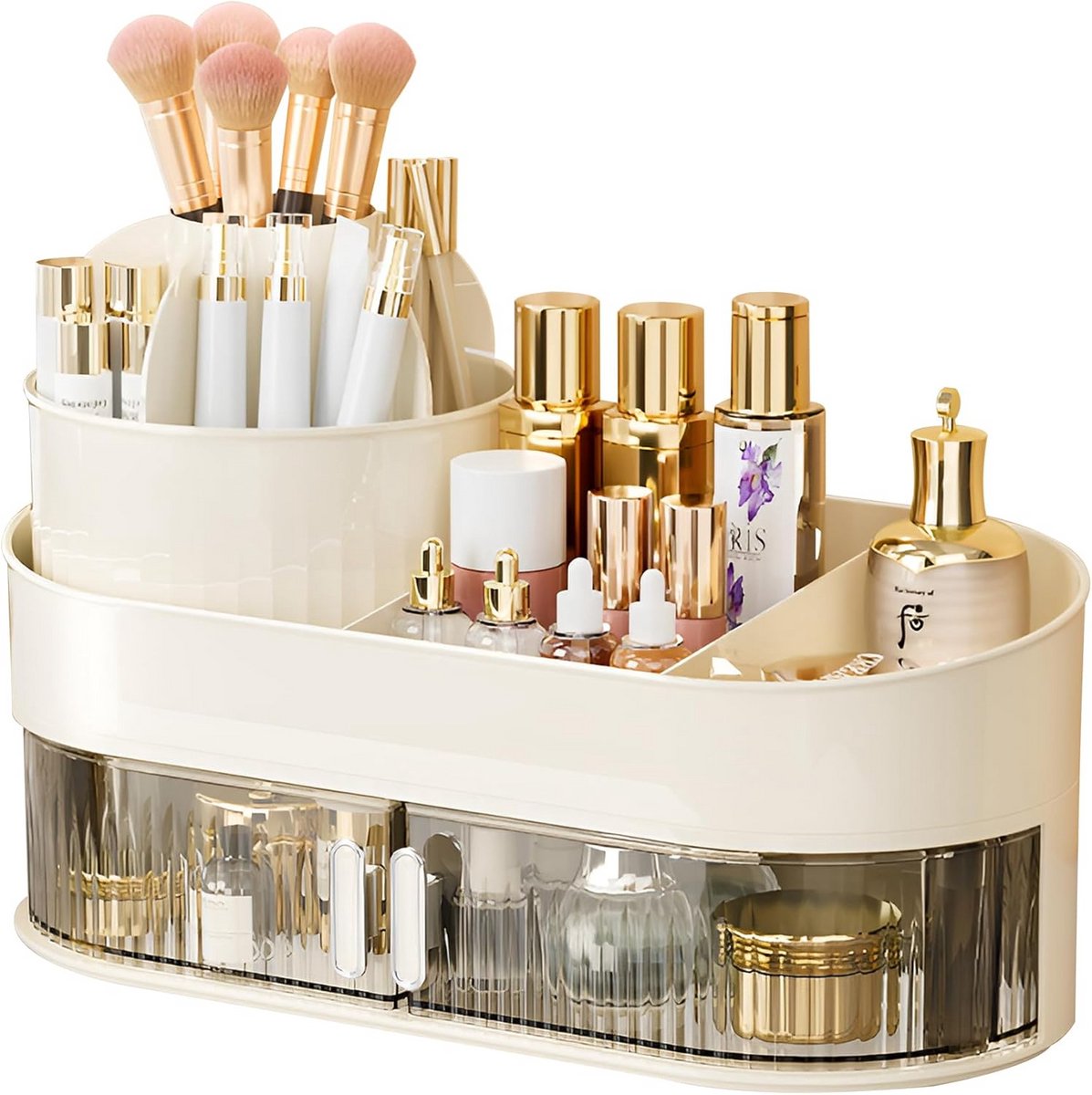 Draaibare 2-in-1 Cosmetica Organizer voor Make-up en Skincare