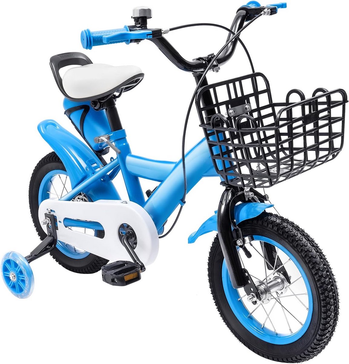 12 Inch Loopfiets met zijwielen en mand voor Jongens en Meisjes 2-4 jaar
