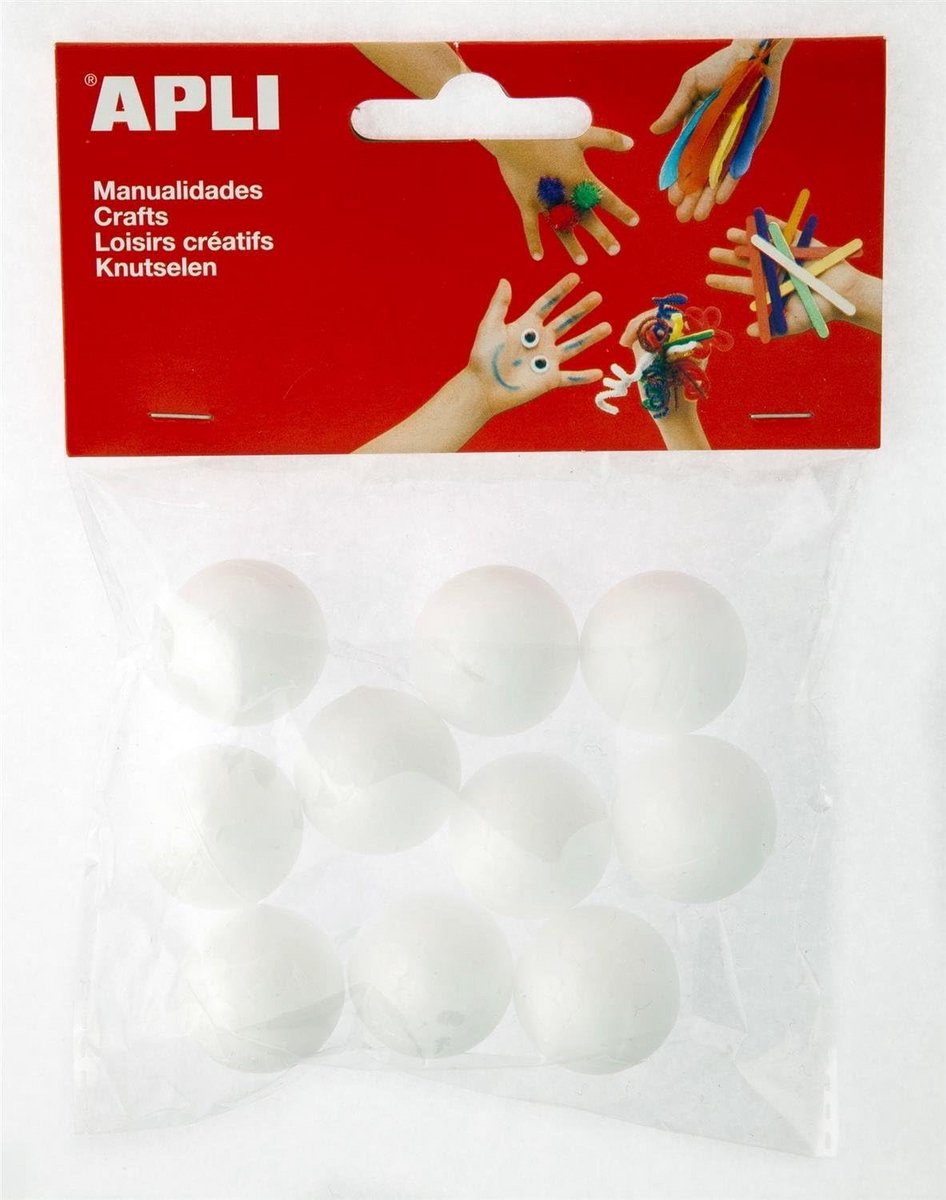 10x Polystyreen Ballen Ø 25mm - Wit Styrofoam Piepschuim Craft Bollen