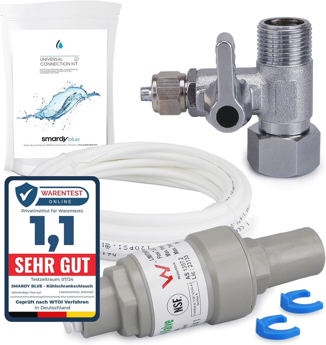 Water Aansluitset Premium met Drukregelaar en Slang voor Koelkast en Waterfilter