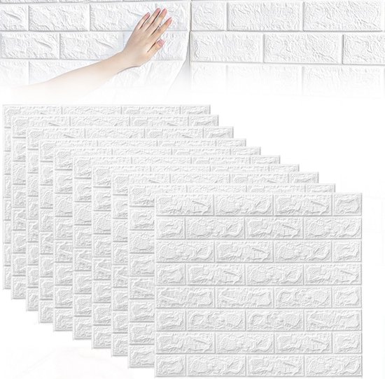40 zelfklevende 3D-wandpanelen voor binnen en buiten - Wandbekleding in