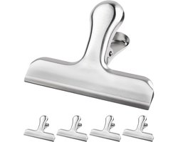 5 Stuks Bulldog Clips 76mm - Metalen Papierklemmen Voor Organisatie in Huis, Keuken, School en Kantoor