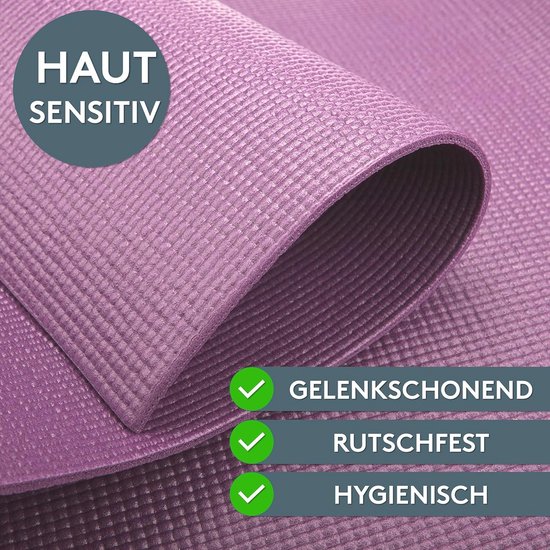 Yogamat voor Yoga en Fitness, Antislip, 180 x 60 cm, Draagriem Inclusief, 4 mm Dikte, Ideaal voor Thuisgebruik van Yogamat — afbeelding 4