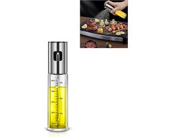 100 ml kookoliespray - gecontroleerde olieverneveling en gelijkmatig spuiten - oliespray voor airfryer - kruidenpotje voor salades en barbecue - 18 x 4 cm - voor bakken en barbecueën - zilverkleurig
