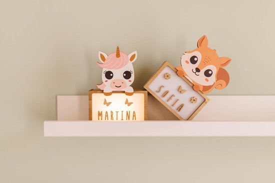 Gepersonaliseerde Nachtlamp Kind Naam - Kinderkamer Verlichting Cadeau Varken — afbeelding 4