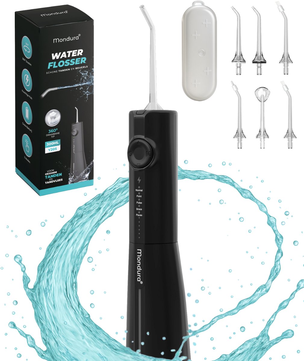 Mondura Black Series draadloze waterflosser