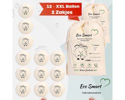 Eco Smart Drogerballen 12XXL - Duurzaame Wol Drogerballen - wasdrogerballen - 100% Nieuw-Zeelandse Schapen Wol - energiebesparende producten 12 stuks