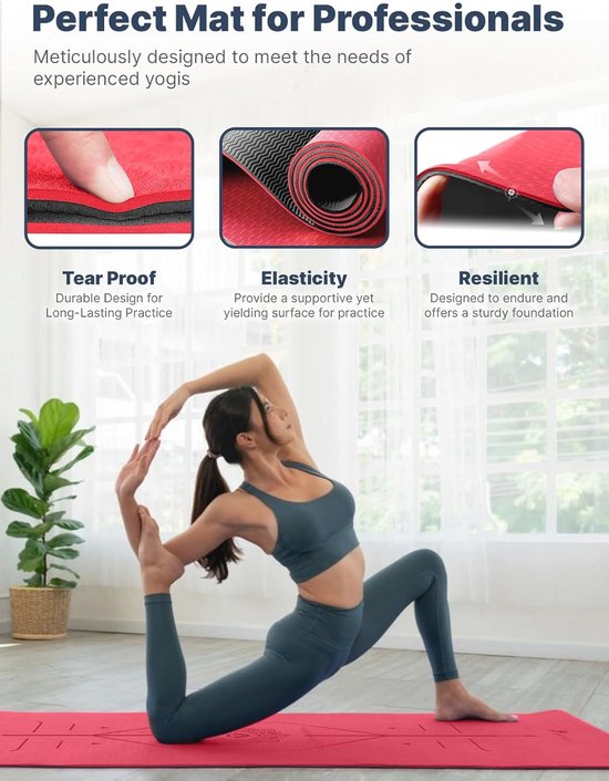 Dikke 6 mm Antislip Yogamat met Draagtas - Perfect voor Yoga, Pilates en Fitness — afbeelding 5