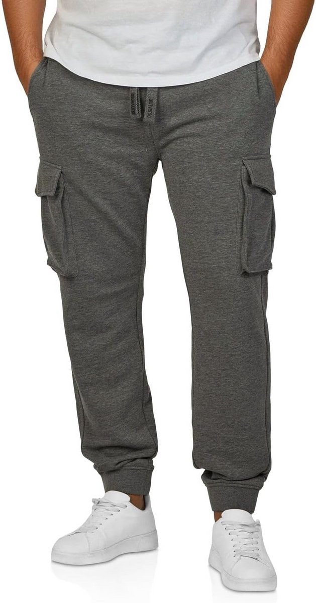 Cargo Joggingbroek Heren - Regular Fit Trainingsbroek met Zakken en Trekkoord