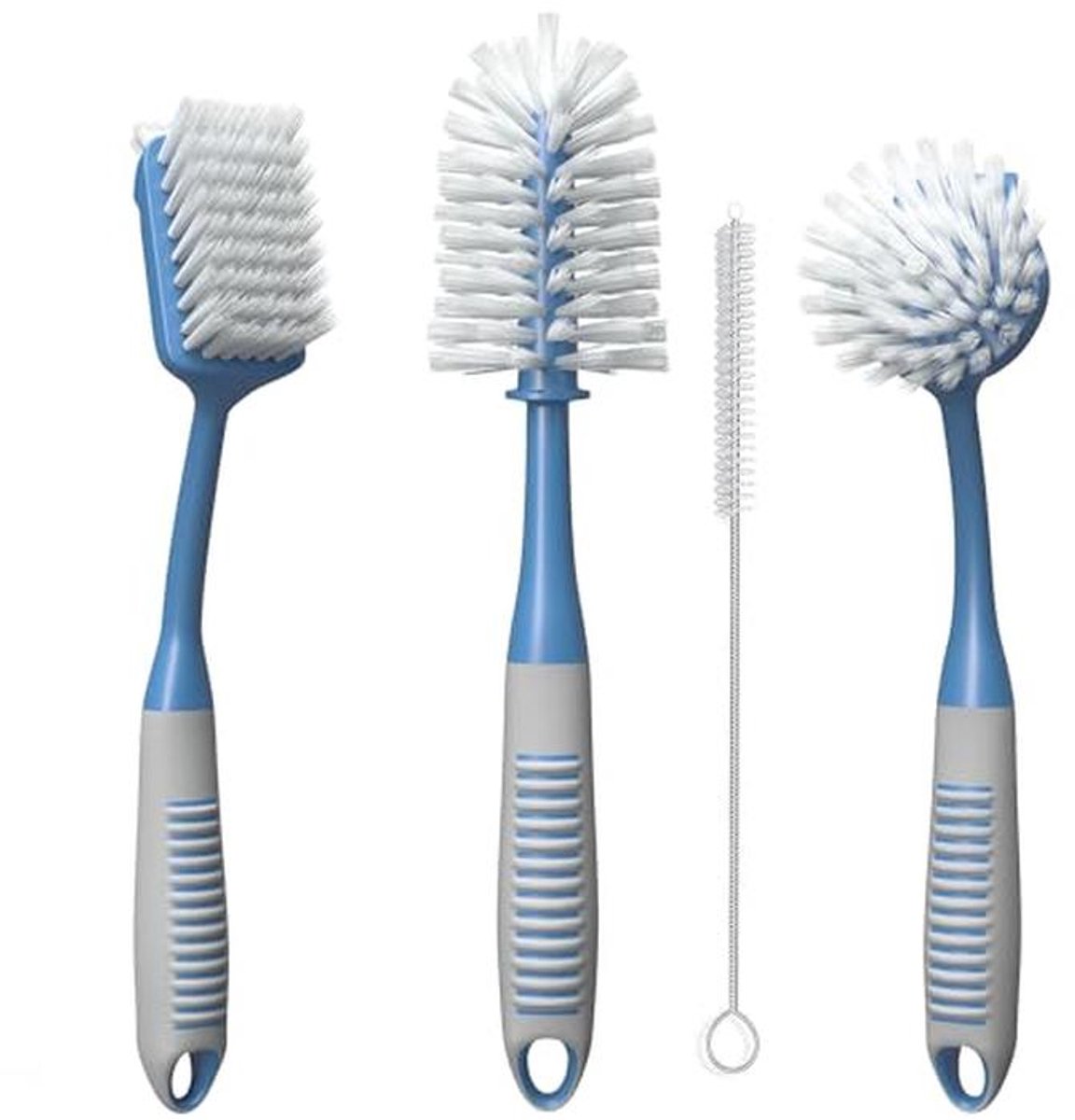 Set van 4 afwasborstels met ergonomische handgreep voor een schone afwas