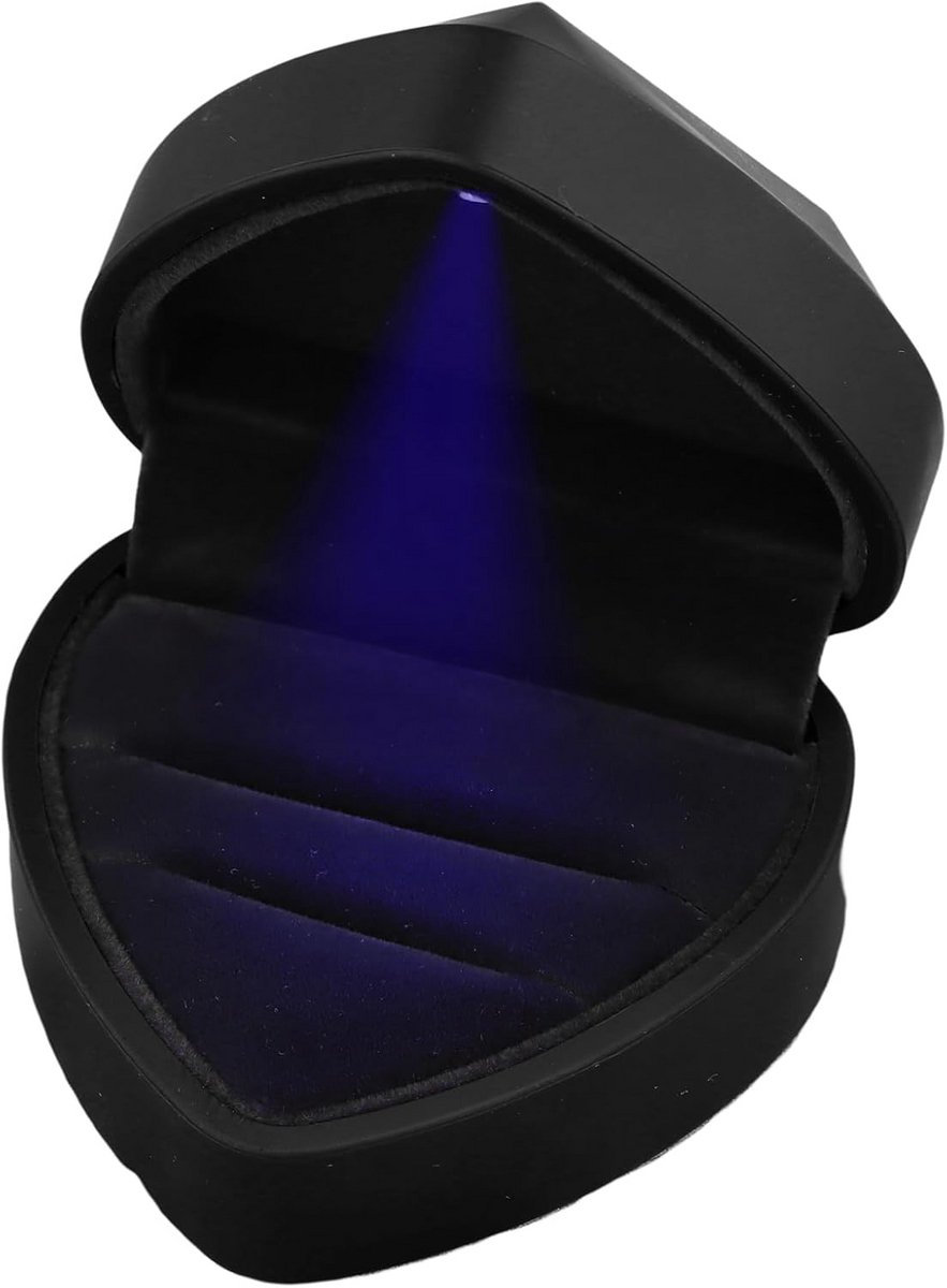 Luxe Ringendoos met LED Verlichting voor Trouwringen Presentatie