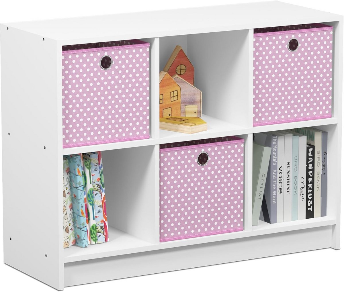 Boekenkast met 6 Vakken en 3 Lades - Compact en Functioneel Opbergsysteem