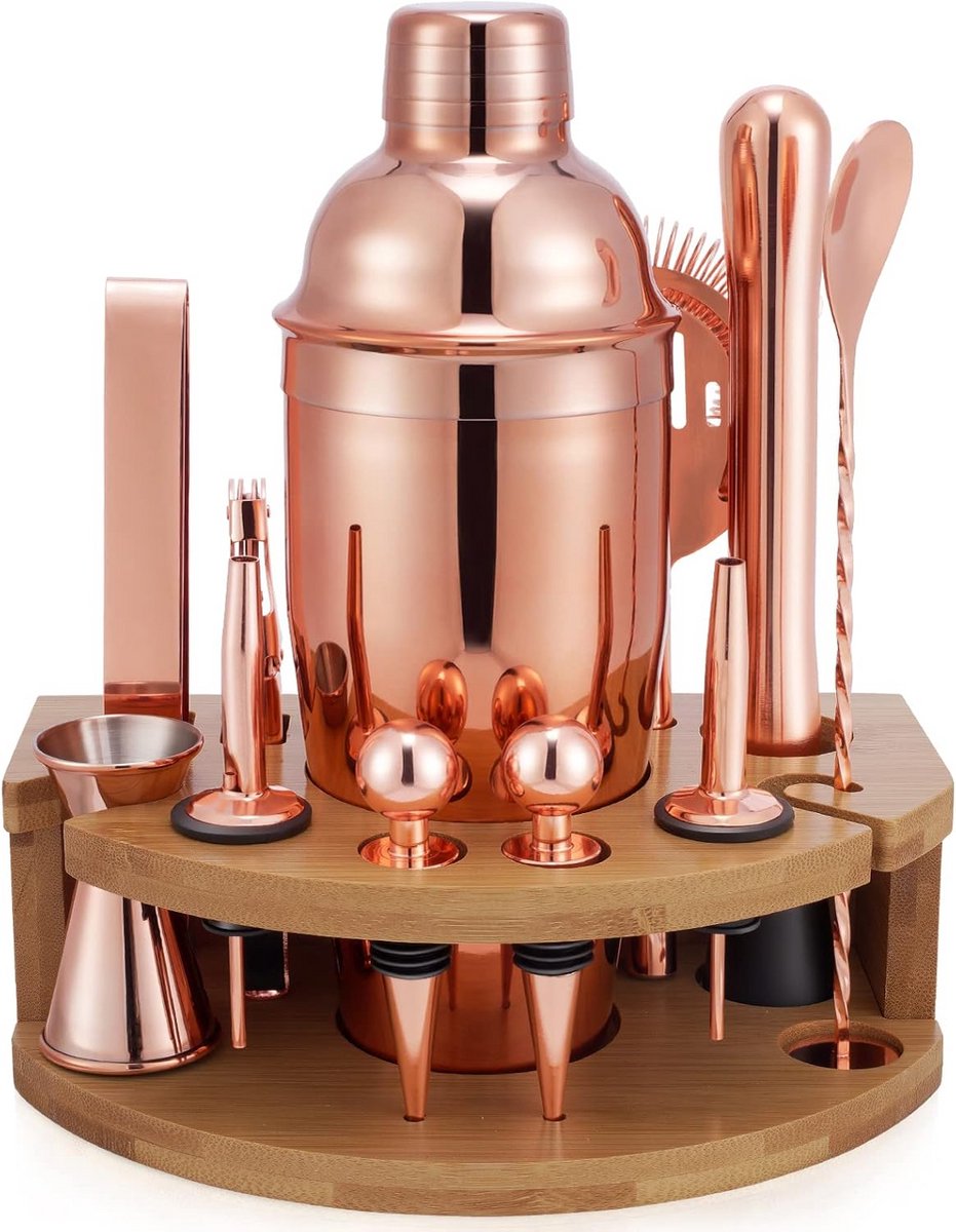 Professionele Cocktail Shaker Set Roestvrij Staal met Complete Accessoires