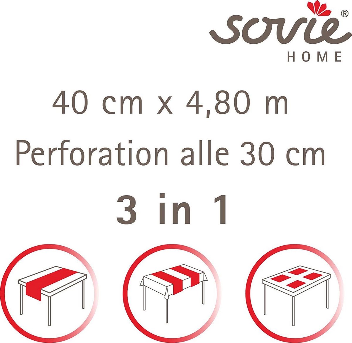 Tafelloper kerstdesign ornament goud wit - 40 cm x 4,80 m - Linclass® Airlaid