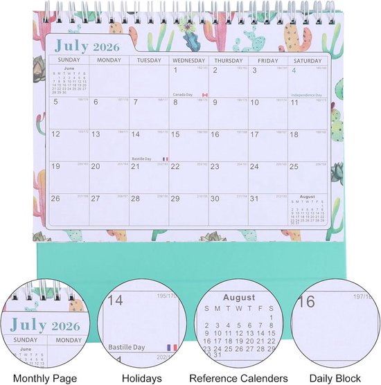 Mini Kalender 2026 2027 Kalender Klein Tischkalender Januar