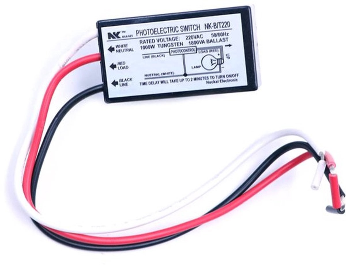NK-B/T220 Dusk to Dawn Photocell Sensor - 200-240VAC Optische Schakelaar Met Recessed Design