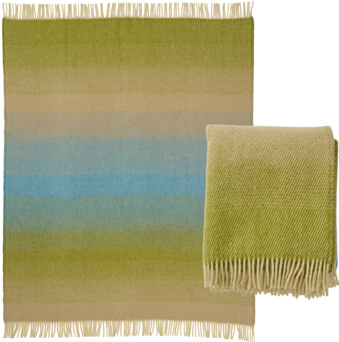 Klippan Plaid Aurora - Greenish Blue - 100% lamswol - 130cm x 200cm