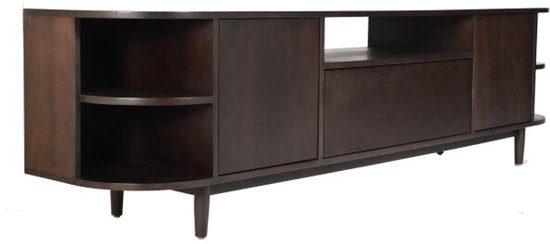 Tv meubel Milla mangohout 210x44x55cm - Bruin - Japandi