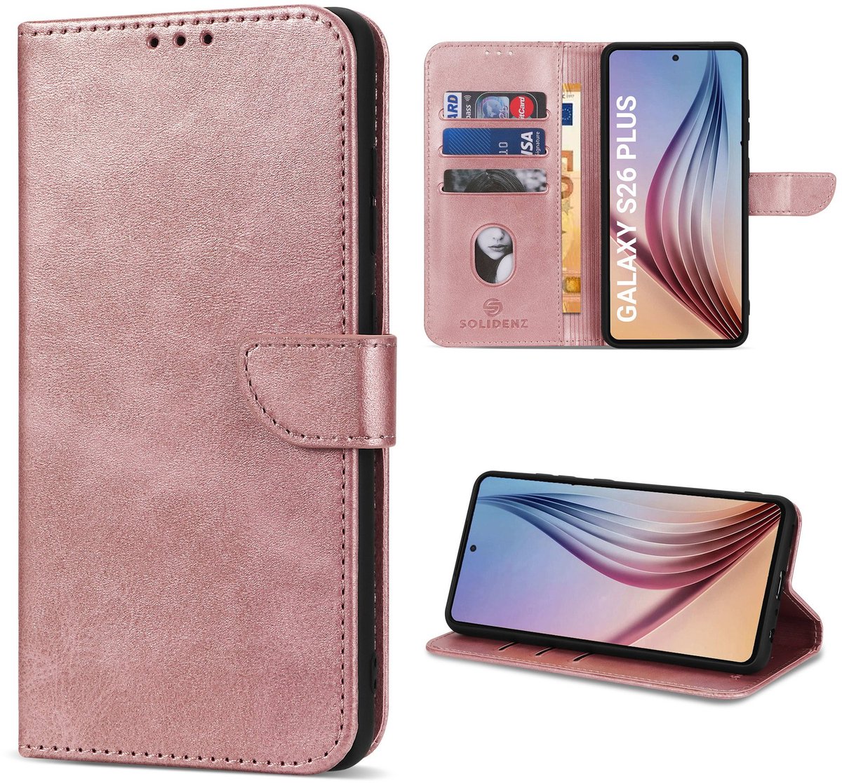 Solidenz hoesje - Geschikt voor Samsung Galaxy S26 Plus - Bookcase - Roségoud