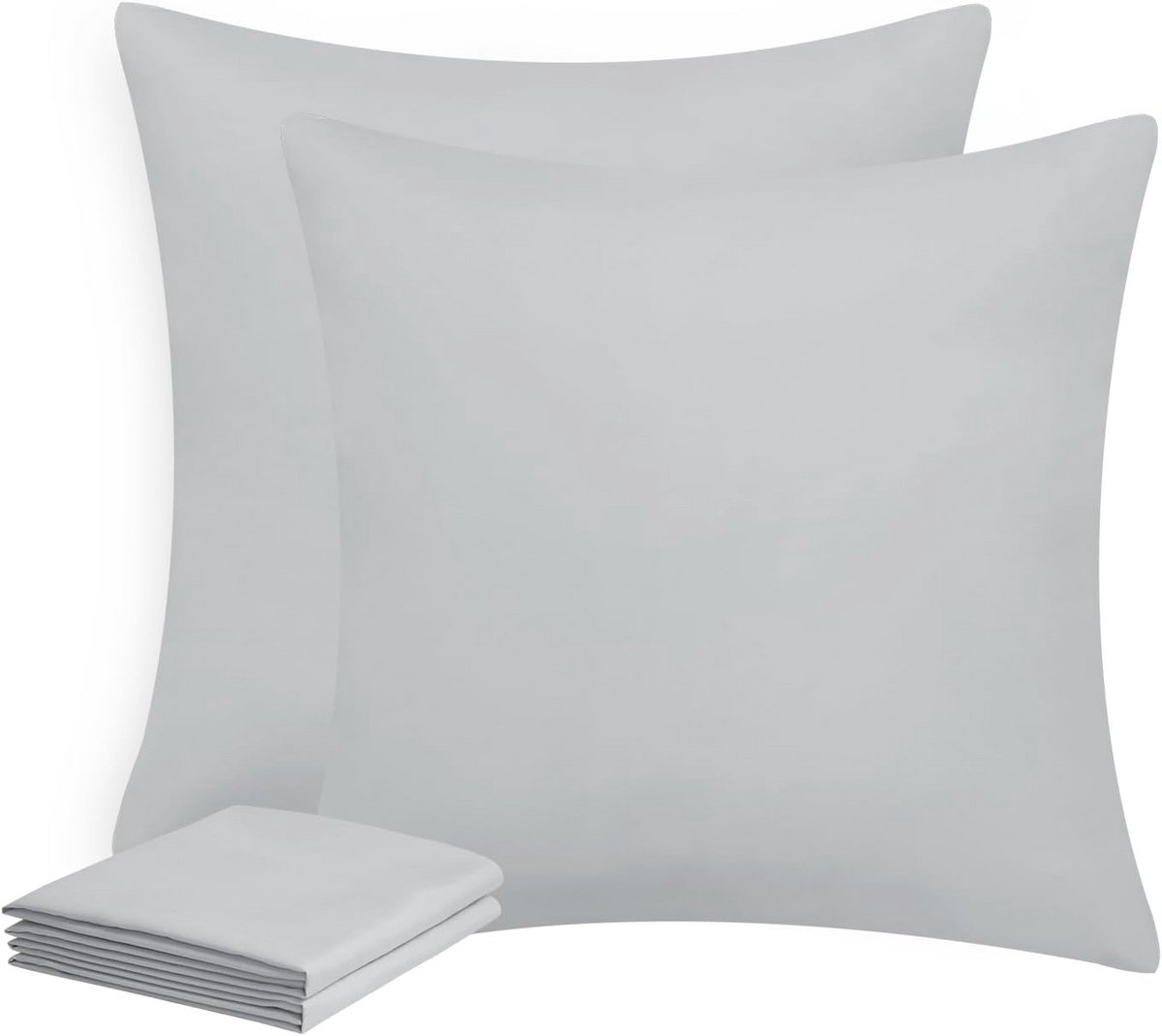 Beddengoed Set van 3 Delen - Microvezel Dekbedovertrek met Ritssluiting - Zacht en Strijkvrij - Inclusief Kussenslopen 40 x 80 cm en Dekbedovertrek 200 x 200 cm - Grijs