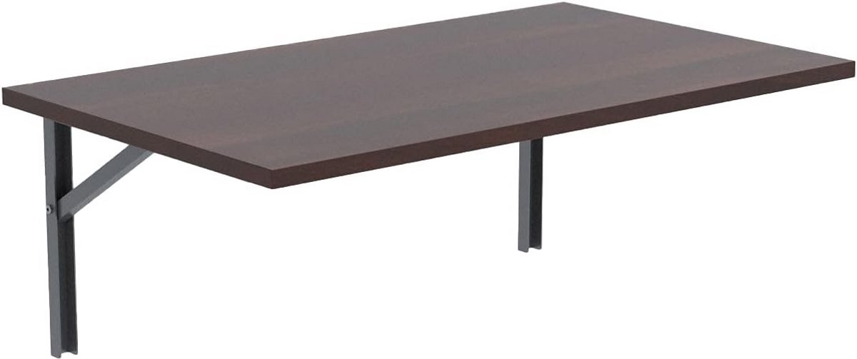 Ruimtebesparende Opklapbare Wandtafel/Inklapbureau voor Keuken of Thuiskantoor - Donkere Walnoot