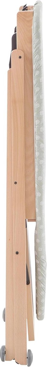 Verstelbare en opvouwbare strijkplank van massief beukenhout 135 x 88 x 45 cm