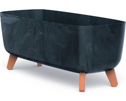 Grote Rechthoekige Betonlook Plantenpot voor Binnen en Buiten met Houten Benen