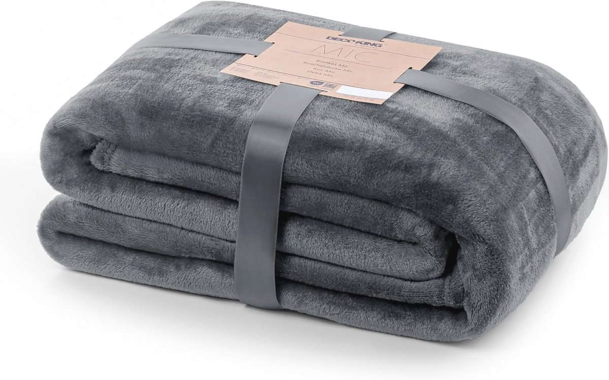Zachte Fleece Deken 150 x 200 cm - Antracietgrijs Microvezel Woondeken, Sprei en Plaid