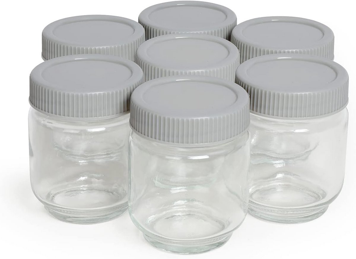 Set van 7 potten voor het maken van zelfgemaakte yoghurt
