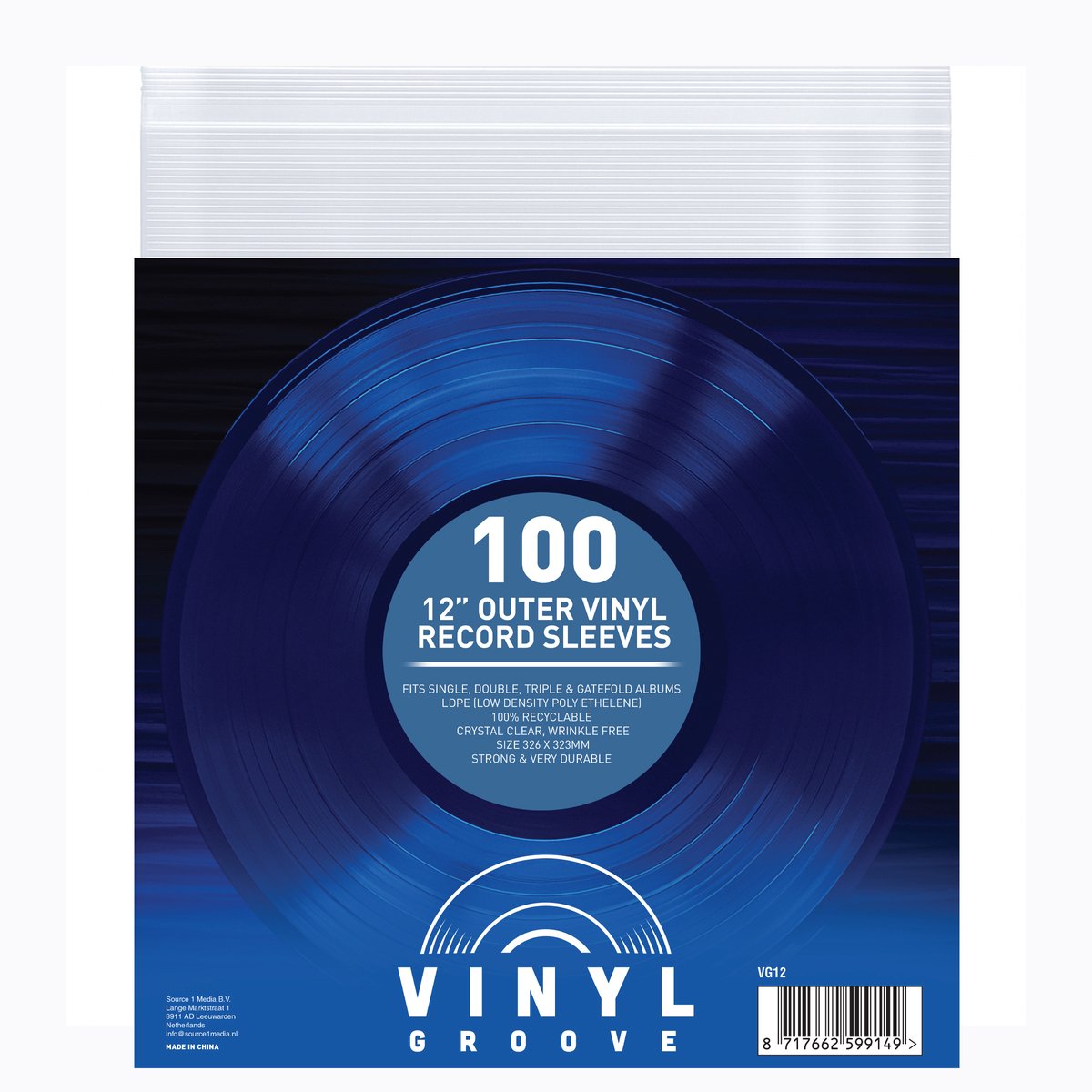 Vinyl Groove - 12” Outer Vinyl Record Album Sleeves 100 pcs / pack