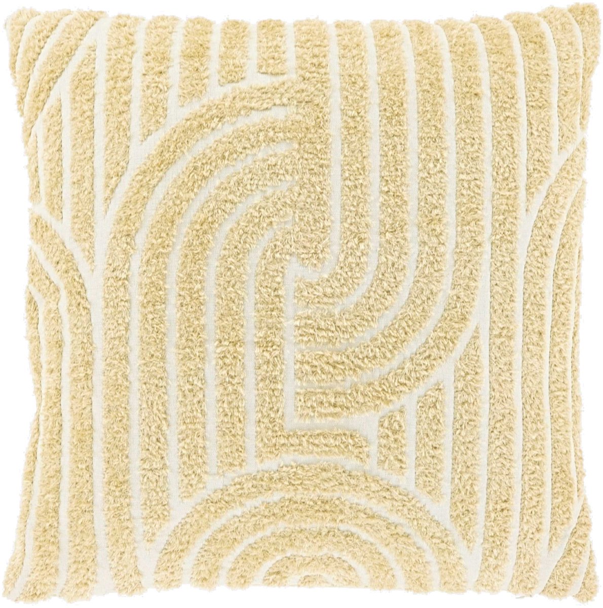 Unique Living Sierkussen Ziza - Textiel - Crème - 45x45 cm (BxD) - Getuft - Dove White Beige/Creme/Wit