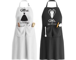 Koppels Schorten Set als Grappig Keuken Cadeau voor Bruiloft Verloving of Kerstmis, Ideaal voor Huwelijksfeest en Relatiegeschenken