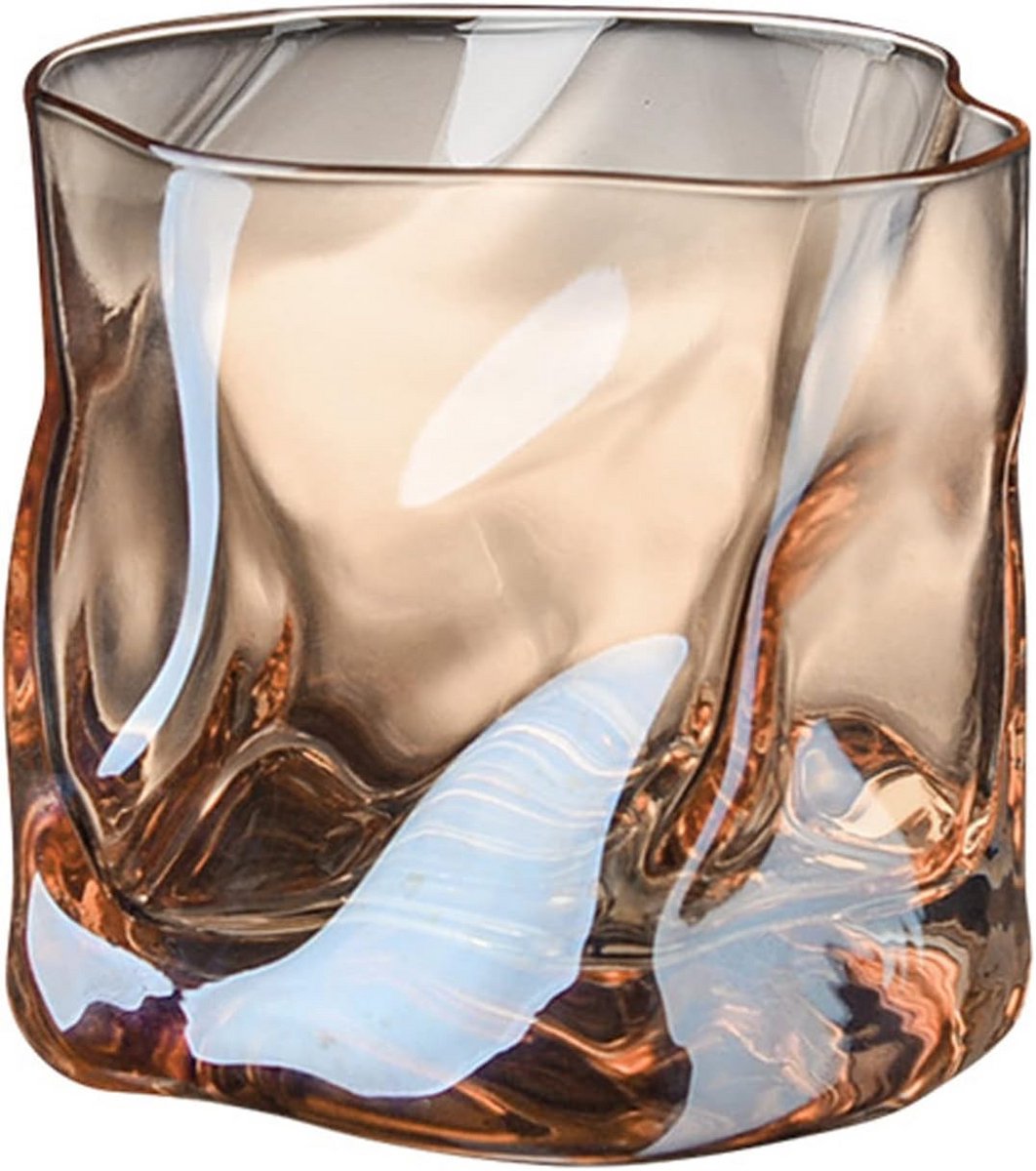 Stijlvolle Whiskyglazen met Twist Ontwerp - Amber - 280ml