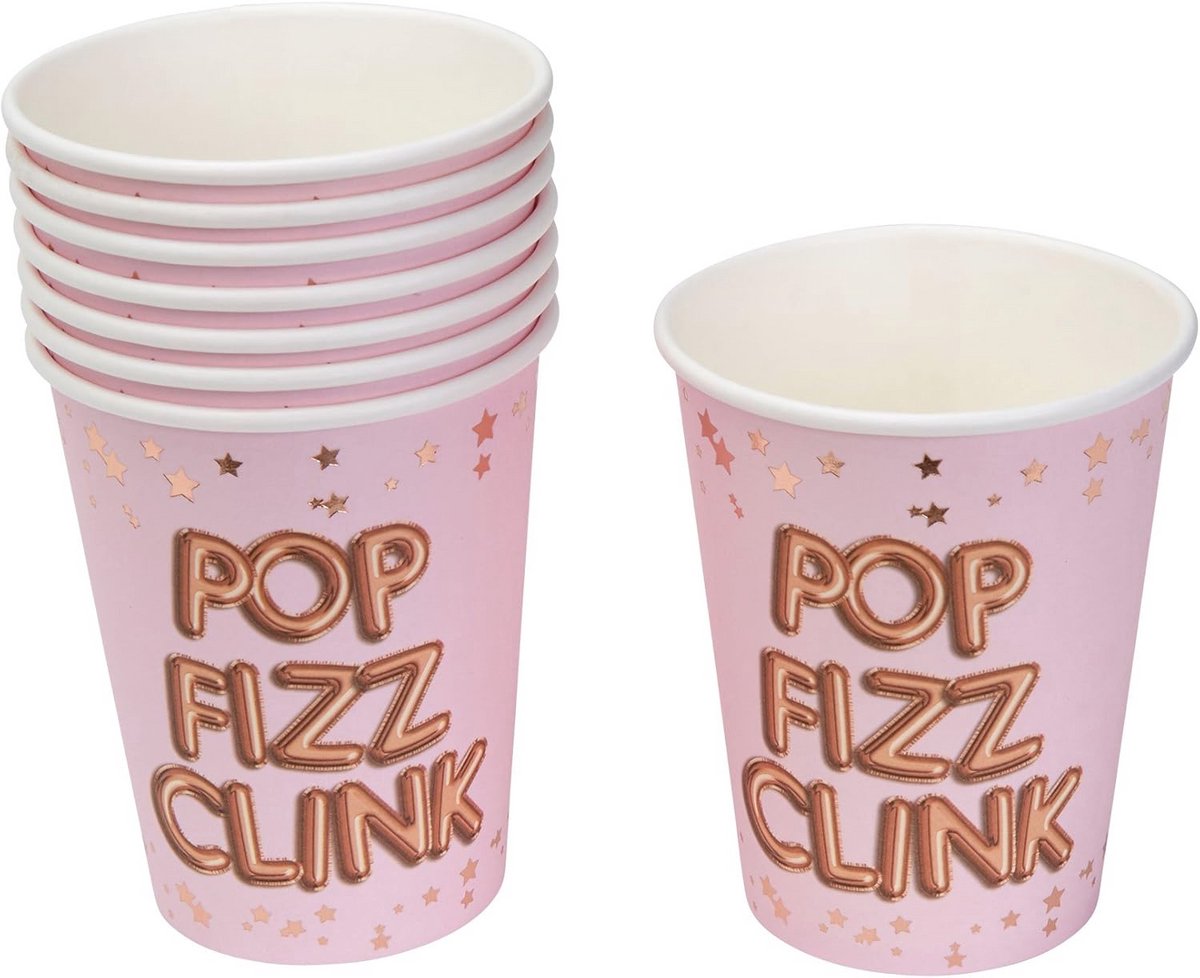 Paper Cups Glitz en Glamour voor Feestjes - Roze/Roségoud
