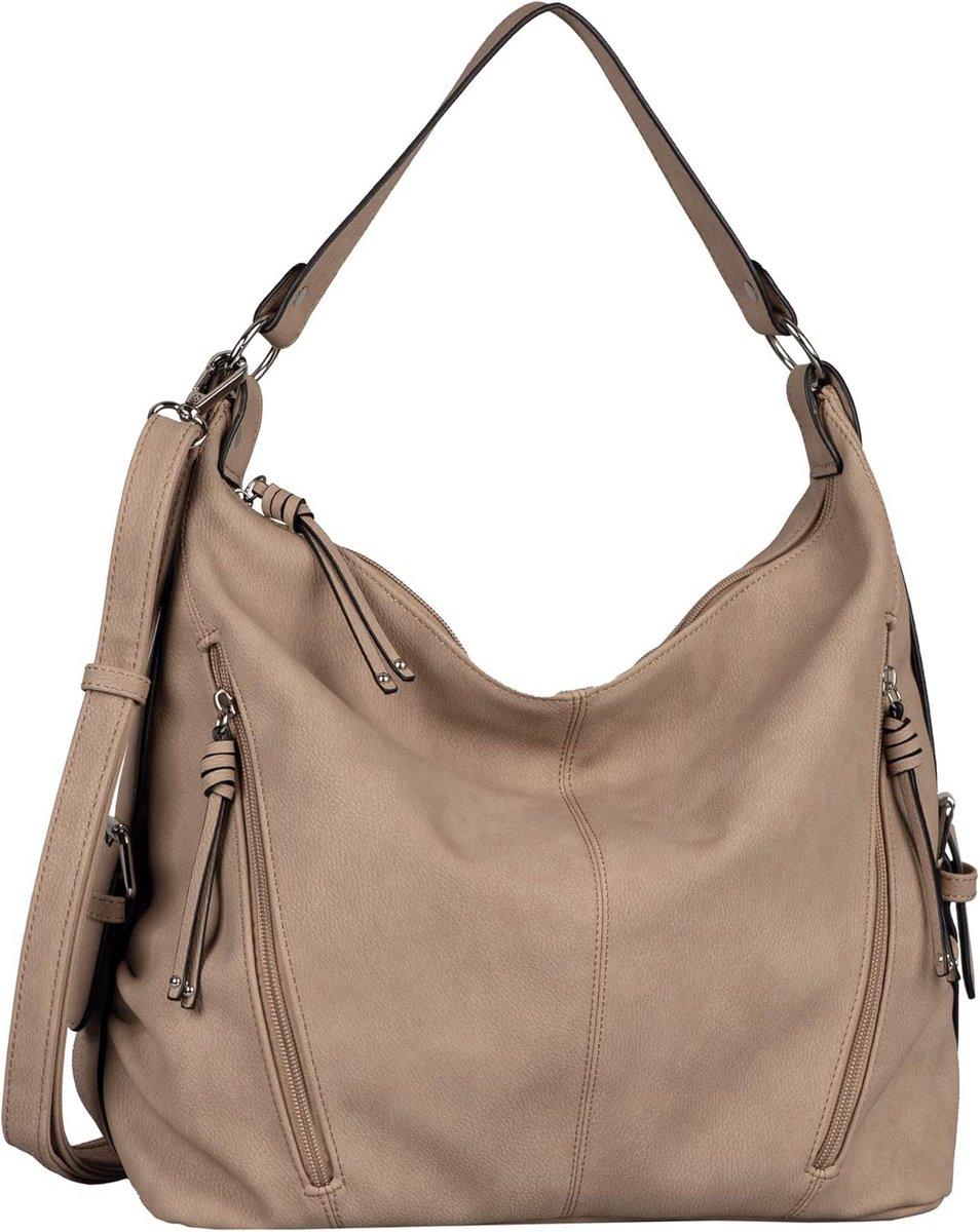 Leren Look Hobo Bag Dames Schoudertas met Veel Vakken