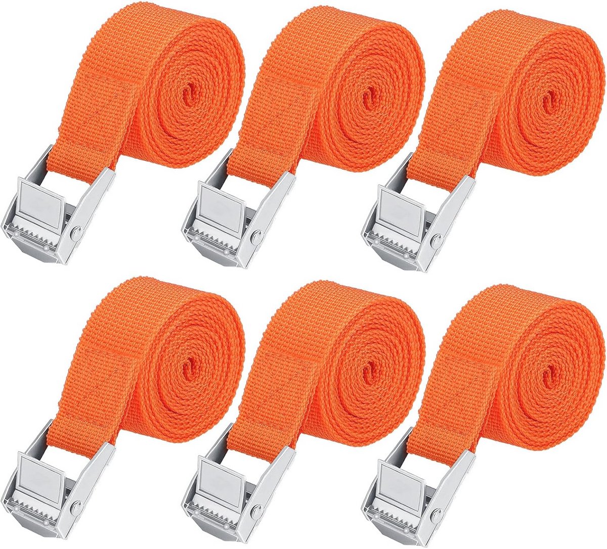 Verstelbare spanbanden set van 6 - 50 cm - Duurzame sjorbanden met klemsluiting voor transport, bagage, camping, en fietsen