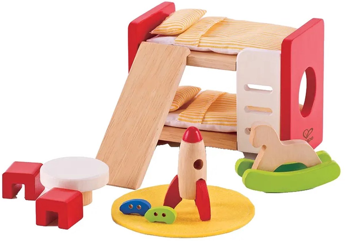 Hape Kinderkamer Poppenhuis Meubels - 14-delig speelset voor kinderen vanaf 3 jaar — afbeelding 10